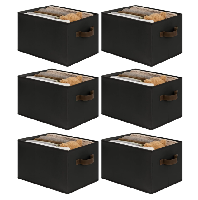 Cupic Cupid Storage Bins Closet, Fabric Closet Organizers and Storage, 4-Pack Baskets for Organizing, Large Storage Boxes with Handles for Clothes and Toys, Beige