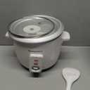 Elite Gourmet ERC-003 Electric Rice Cooker with Automatic Keep Warm Makes Soups, Stews, Grains, Hot Cereals, White, 6 Cups Cooked (3 Cups Uncooked)