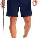 Viodia Men's 7" Golf Shorts with 5 Pockets Elastic Waist Dry Fit Stretch Shorts for Men Hiking Casual Athletic, M