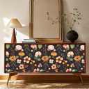 HAOKHOME Black Floral Wallpaper Peel and Stick Black/Yellow/Green Renter Friendly Contact Paper for Bedroom Bathroom 17.7in x 9.8ft