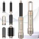 Blow Dryer Brush, 6 in 1 Auto Air Curling Iron Set 3 Temperature 1000W Powerful Negative Ionic Hair Dryer Brush Set with Thermal Brush, 60000RPM Hot Air Brush, Left&Right Curler Wand