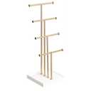 Amazon Basics Four-Tier Jewelry Tree Stand - White/Brass