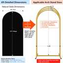Hemmotop Wedding Arch Backdrop Cover, Set of 2 (7.2ft, 6ft), 2 Sided Stretchy Spandex Fitted Balloon Arch Stand Backdrop for Birthday Party, Baby Shower, Black