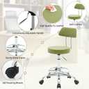 FIRAVOE Height Adjustable Stool 19.5"-26.6", Rolling Chair with Back and Footrest, Green Esthetician Stool Ergonomic (Green)