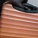 Amazon Basics 21" Hardside Carry-On Luggage with Multi-directional Wheels, Expandable for Up to 25% More Space, Scratch-Resistant Surface, Rose Gold