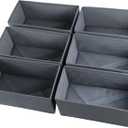 KIKILIE 6 Pack Foldable Clothing Organizers, Multi-purpose Drawer Dividers for Shirts, Bra, Socks and Panties (DD5250)