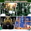 Festives Accessories Acrylics Snowflakes and Ice Cone Pendant Stylish Christmas Tree Sparkling Embellishment (12, Transparency)