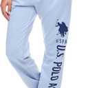 U.S. Polo Assn. Essentials Sweatpants with Pockets, Comfy, Breathable French Terry Women's Joggers (Blue Yonder Heather, Small)