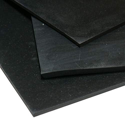 Small Parts 5NEO60-0500-12-12 Neoprene Sheet, 60A Durometer, Smooth Finish, No Backing, Black, 1/2" Thickness, 12" Width, 12" Length 1Pcs