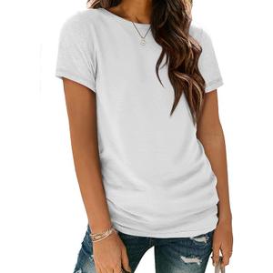 ATHMILE Womens T Shirt Summer Tops Short Sleeve Fashion Basic Casual Oversized Beach Vacation Clothes 2025 Trendy L