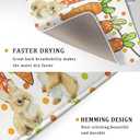 Easter Dish Drying Pad 18 x 24 Inch with Absorbent Reversible Microfiber Bunny Rabbit Carrot Polka Dots Drying Mats Dish Drainer Mat Fast Dry For Spring Kitchen Counter Dining Room Decoration