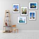 GOmaize Front Loading Black Picture Frame Set of 5,Display pictures 8x10 with mat or 11x14 without mat,Wall and Table Mounting