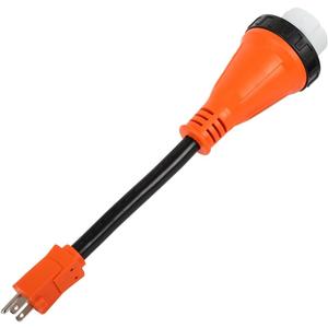 50amp to 110 Adapter for RV, NEMA 5-15P to SS2-50R Female RV Power Adapter with Locking Connector, Durable and Safe ETL Listed 15 to 50 amp RV Adapter for Camper, Heavy Duty 13 inch RV Extension Cord