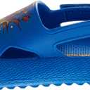 Josmo Kids SpiderMan Slide Open Toe - Boys Superhero Sandals Slip On Slides Beach Pool Water Shoes - Spidey Blue (Size 7 Toddler)