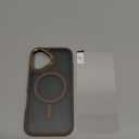 Magnetic 3 in 1 for iPhone 17 Case, [Omni-Directional Protection] with 1x Screen Protector + 1x Camera Cover, [Seamless Work with Magsafe] Translucent Protective Silm Phone Case for iPhone 17 Brown