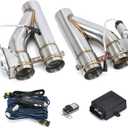 Universal 3 Inch Stainless Steel Exhaust Pipe 2PCS Kit