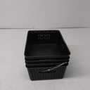 Bringer 4-Pack Plastic Paper Storage Baskets, Black