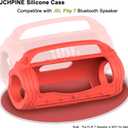 JCHPINE Silicone Cover Case for JBL Flip 7 Portable Speaker, Accessories for JBL Flip 7 Protective Case with Silicone Handle (Red)
