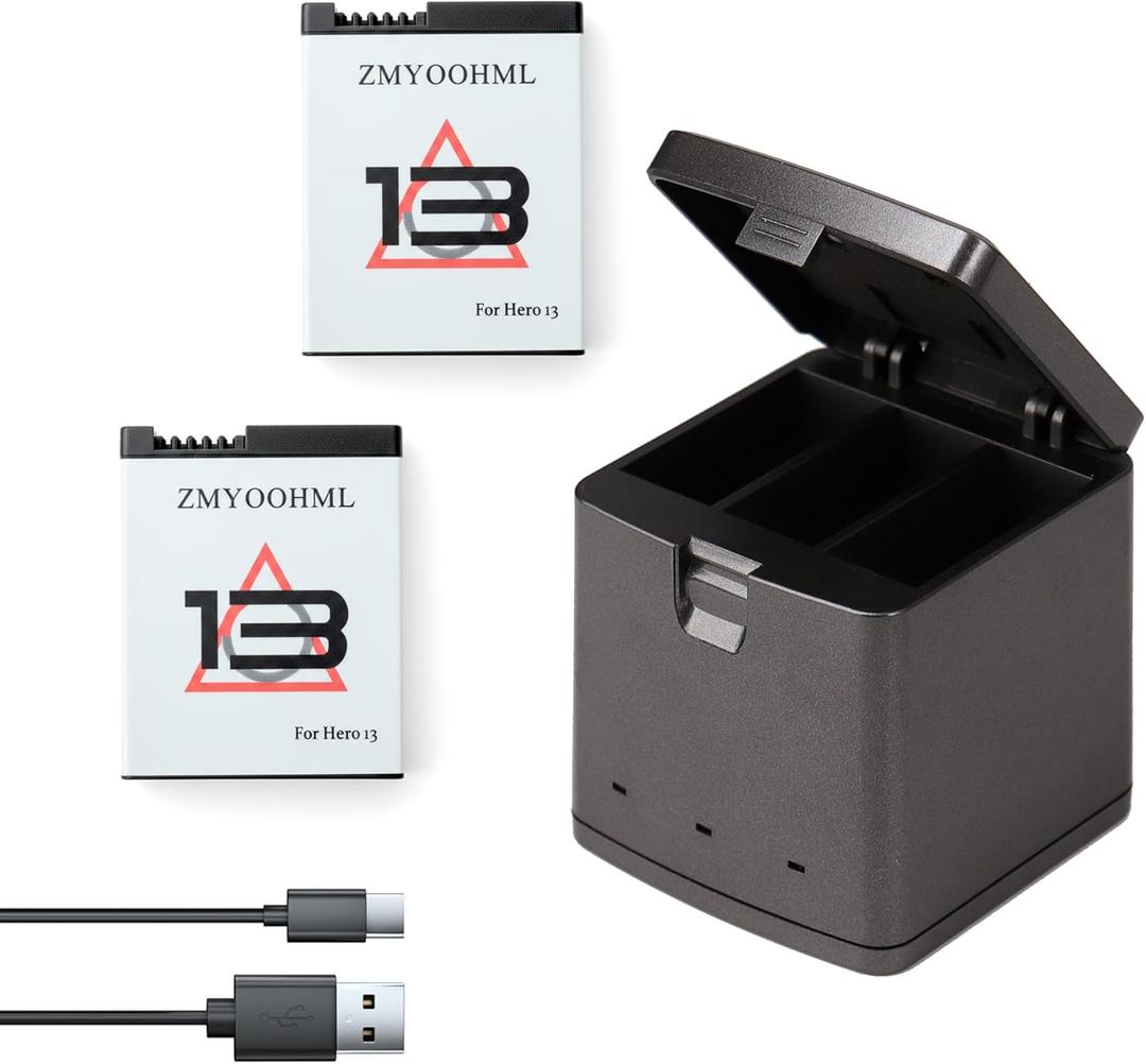 Compatible with gopro Hero 13 Battery 2100mah high Capacity Battery with Fast Charger Set