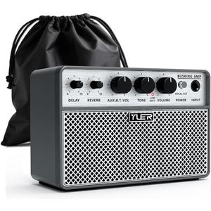 Yuer BA-10Pro 10W Acoustic Guitar Amp, Portable Vocal & Guitar Amplifier with Digital Delay/Reverb Effect Headphone Jack/OTG Wireless Small Guitars Amp for Recording, Practice, Travel with Carry Bag