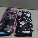 Adult Bibs,3 Packs Cherry Blossom Adult Bibs for Women Eating Washable with Crumb Catcher (Black Pink 3 pack)