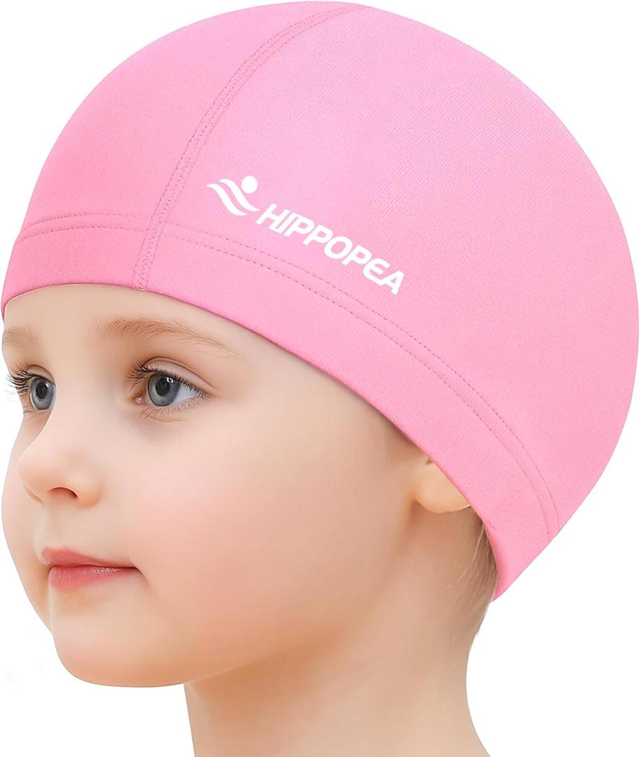 HIPPOPEA Hair Snug Fabric Swim Cap, High Elasticity Cloth Swimming Cap, Breathable, Lightweight & Comfortable, Fit Both Long Hair and Short Hair for Women Men Boy Girl