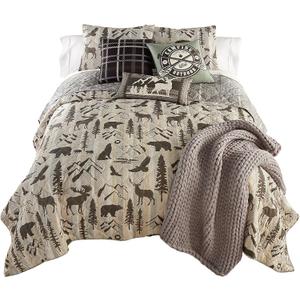 Donna Sharp King Bedding Set - 3 Piece - Forest Weave Lodge Quilt Set with King Quilt and Two King Pillow Shams - Machine Washable