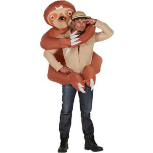 Morph Adult Inflatable Sloth Costume, Brown, One Size, Unisex, Halloween, Christmas, Carnival, Day Of The Dead, Mardi Gras