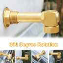 UNWAVER Garden Hose Reel Parts Swivel Elbow Connector Garden Hose Swivel Reel Replacement Fittings Brass Replacement Part Adapter (4.72 inches Extended length 1PCS)