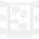 11 Pcs Blank Photo Booth Frame with Photo Prop Signs, 32 x 24 Large Selfie Frame DIY Thick Writable Picture Prop Kit for Birthday Wedding Anniversary Party Festival Holiday Supplies