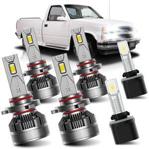 AWALITED Fits for 1999-2002 Chevy Silverado High Low Beam Fog Lights Bulbs Combo, 6000K White Plug-and-Play Super Bright Light Bulbs, Pack of 6