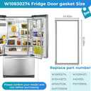 2PCS W10830274 Refrigerator French Door Gasket Compatible with whirlpool maytag kitchen aid jenn, Replace W10294127, W10443273, AP6027236, PD00039746 Refrigerator Door Seal, 32.09" x 16.93"