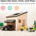 OOOK Wooden Dollhouse Garage Set Includes Workbench, Lawn Mower, Bicycle and Car, Dollhouse Furniture & Accessories for Kids