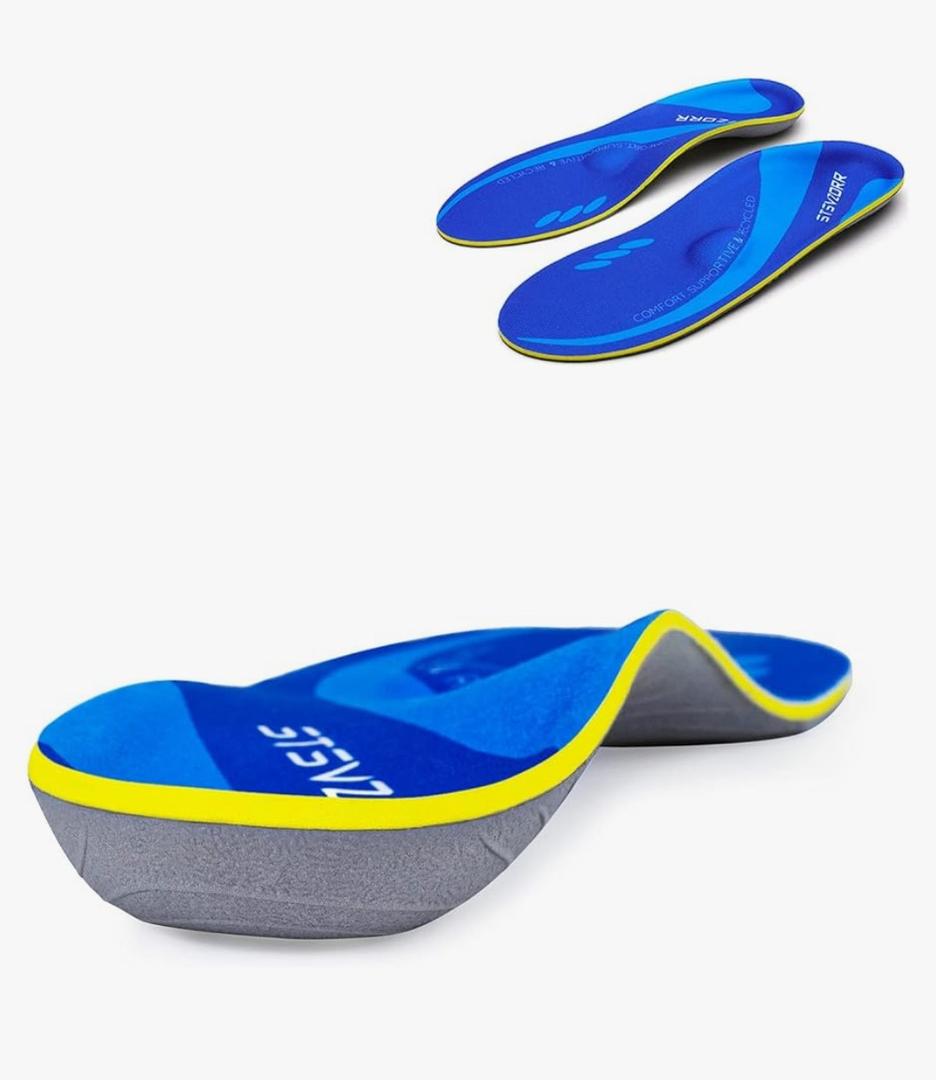 STSVZORR 220 lbs+ High Arch Support Insert Metatarsal Pad Pain Relief Men Women Plantar Fasciitis Insole Orthotic Flat Feet Heel Spur Comfort Standing All Day, Work Boots Shoe Insole, Size 6