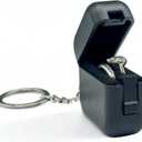 Ultra Slim Ring Case with Keychain  Portable Gym Jewelry Box, Compact Travel Ring Holder, Small Black Jewelry Organizer for Women and Men(1.4 x 1.4 x 0.7 in)