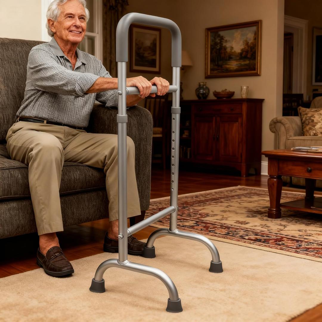 Ultra-Light Aluminum Stand Assist Aid for Elderly - Height Adjustable Mobility Raiser, Mobility Assistance for Seniors from Bed, Couch, Toilet | Lightweight Standing Support for Seniors