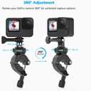Handlebar Bike Pole Mount Motorcycle Clamp Mount Compatible with GoPro Hero 13 12 11 10 9 8 7 6 5 Session DJI Action Cameras - 360 Degree Rotation