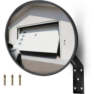 CNQLIS Acrylic Convex Mirror Outdoor, Adjustable Wide Angle View Indoor Security Mirror, Corner Security Blind Spot for Indoor Outdoor Garage School Classroom Warehouse(8 Inch)