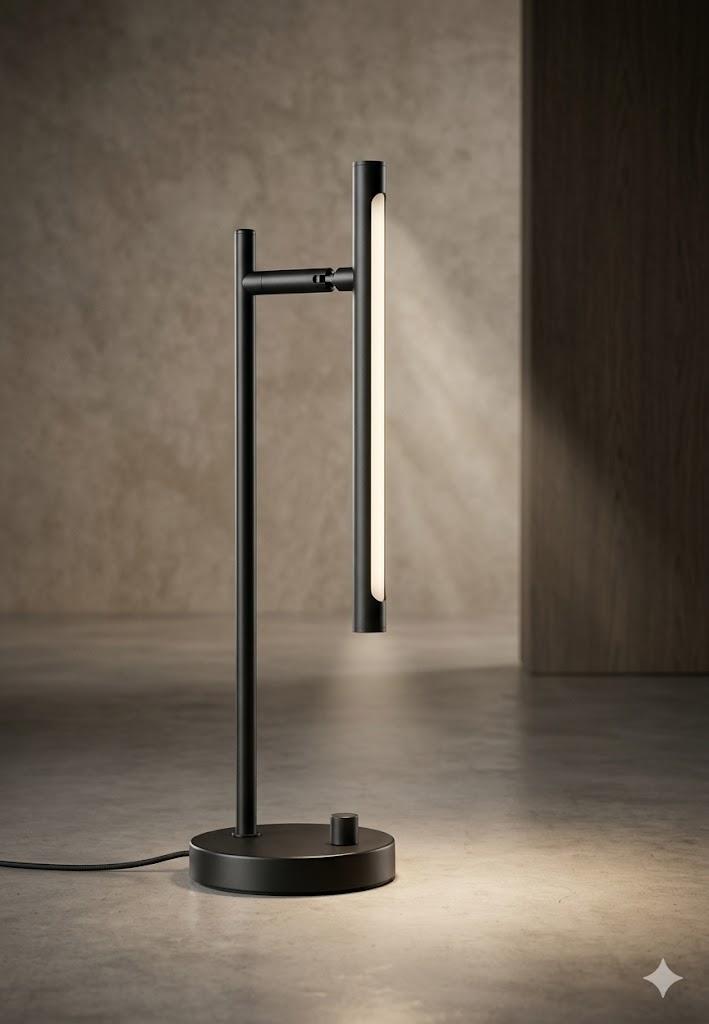 15 in. Indoor Black Integrated LED Table Lamp