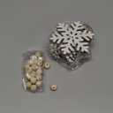 Glitter Christmas Wooden Snowflake Garland Banner Rustic Winter Garland Snow Banner Christmas Winter Themed Party Decorations Supplies for Xmas Tree Home Mantel Fireplace Window Decorations