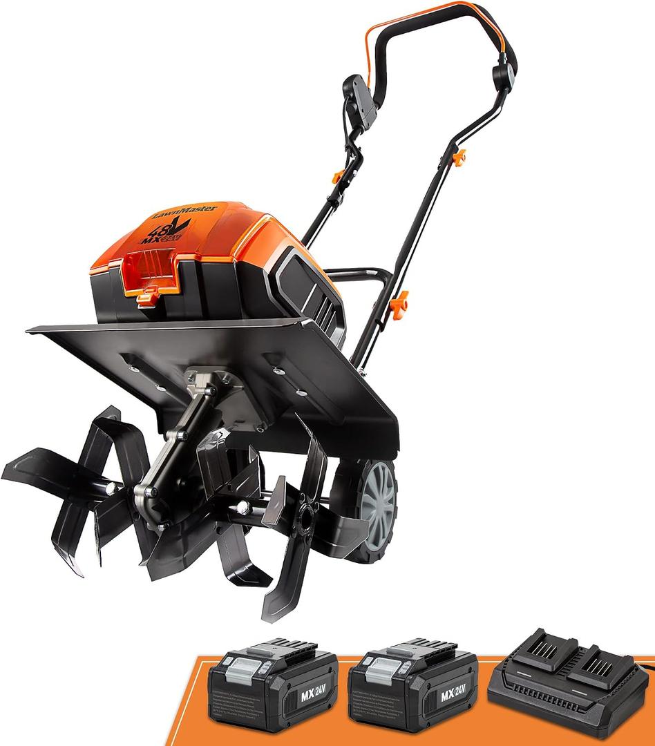 LawnMaster Brushless 48V MAX Cordless Tiller Cultivator, CLTE4814