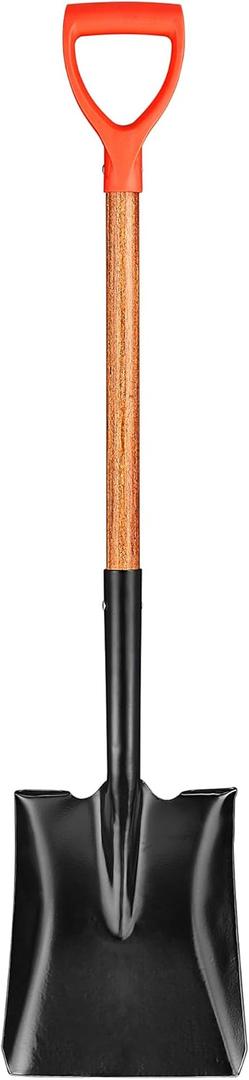 41" Square Shovel, Hardwood Handle, D-Grip, Garden Spading Tool,Flat Shovel for Construction, Landscaping, Gardening