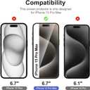 NEW'C 3 Pack Designed for iPhone 15 Pro Max Screen Protector (6.7 inches),Enhanced Tempered Glass Protection with easy installation tool included,Case Friendly Ultra Resistant