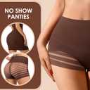 ORLAROY Womens Shapewear Tummy Control High Waisted Seamless Underwear Boyshorts No Show Ladies Body Shaper Shaping Panties M Brown