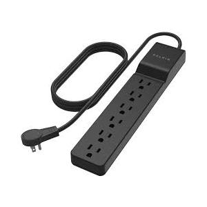 Belkin 6Outlet Surge Protector Power Strip, 6ft Cord, 360° Rotating Plug  1080 Joules Protection
