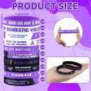200 Pcs Domestic Violence Awareness Silicone Bracelets Bulk Purple Ribbon Awareness Bracelets Motivational Rubber Bracelet for Men Women Charity Events