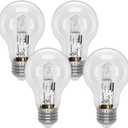 043168787963 78796 Halogen Light Bulbs 60 Watt,43Watt 120V Replacement Incandescent Light Bulbs for A19 Types E26 Thread for Home Lamps & Ceiling Fixtures,White 4PCS