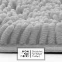 Hearth & Harbor Bathroom Rugs, Chenille Bath Mat - Machine Washable Bath Mats for Bathroom Non-Slip Backing Rubber, Quick Dry Mat - Silver Bath Rug, 17x24-26x44-20x24