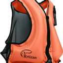 Rrtizan Inflatable Snorkel Vest for Adult, Travel Snorkeling Vest for Swimming, Snorkeling, Paddleboarding, Swim Vest Adult Suitable for 90-220lbs, Size: S-M