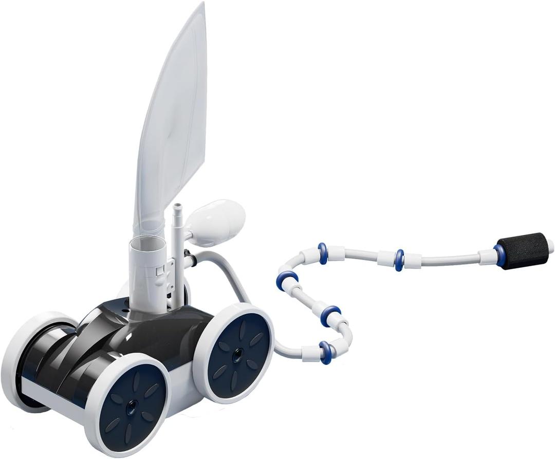 MAKHOON Upgrade Pool Pressure Side Sweeper Professional Pool Cleaner for Efficient Swimming Pool Cleaning, Stable 4-Wheel Structure Design